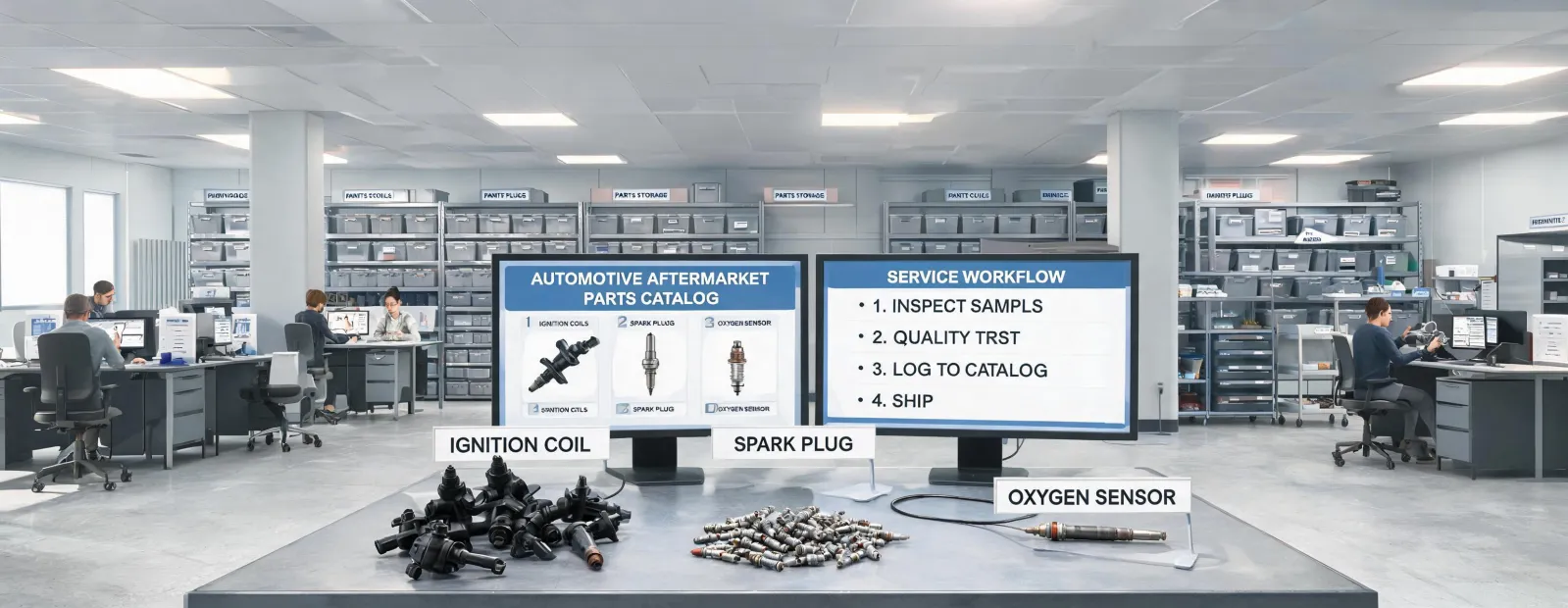 DENSO parts support office and workshop review table